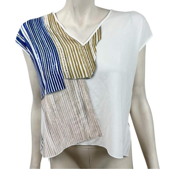Zara Tops - Zara W Collection Ivory Art to Wear Short Sleeved Top